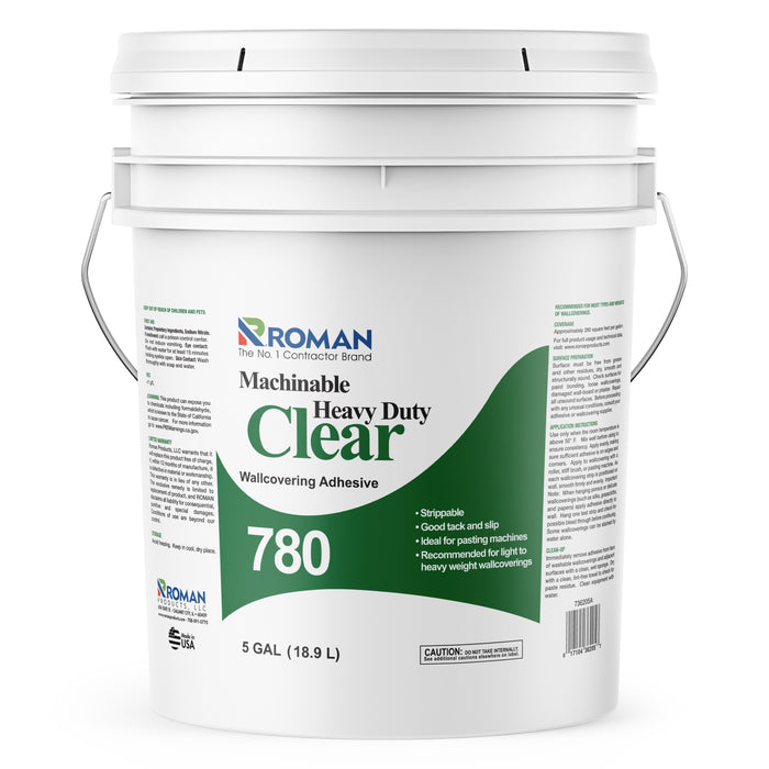 780 Machinable Heavy Duty Clear Wallcovering Adhesive