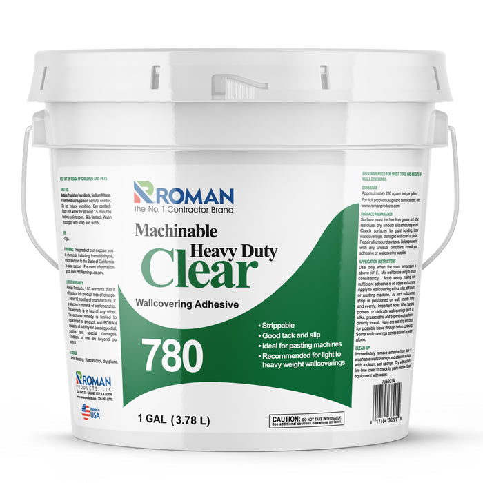 780 Machinable Heavy Duty Clear Wallcovering Adhesive