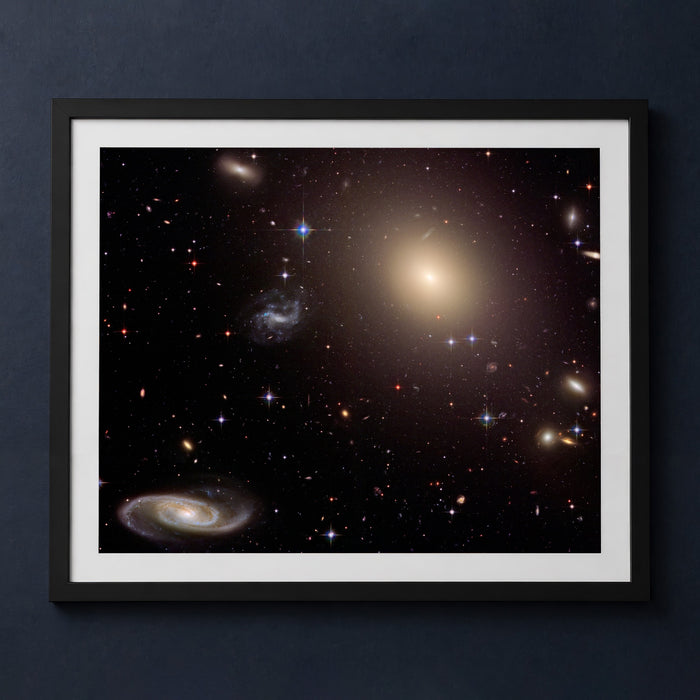 Framed print mockup — Abell S0740 Galaxy Cluster
