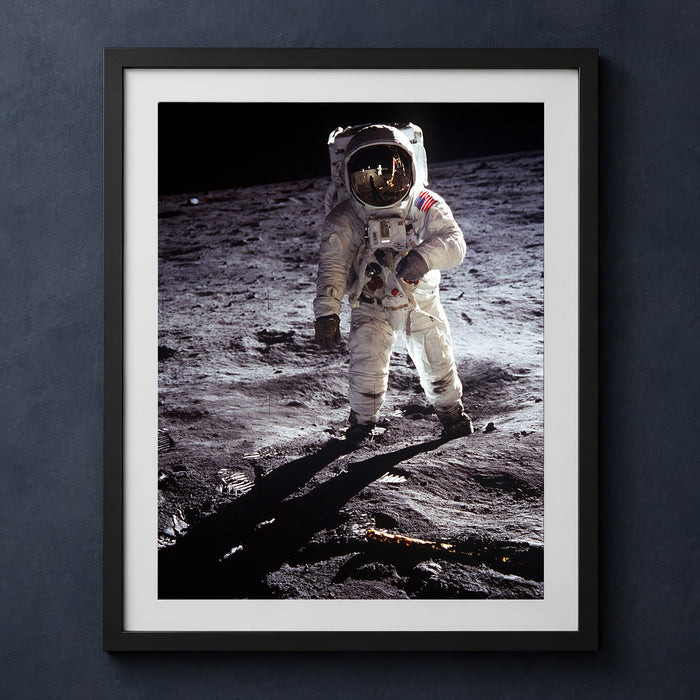 Framed print mockup — Aldrin Reflection