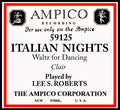 Ampico 59125 Italian Nights (Waltz) pb Lee Roberts