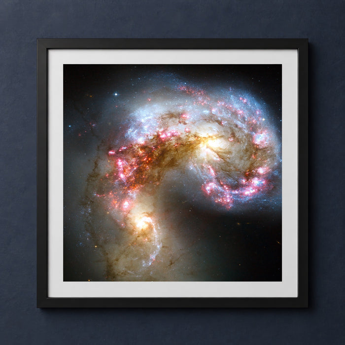 Framed print mockup — Antennae Galaxies in Collision