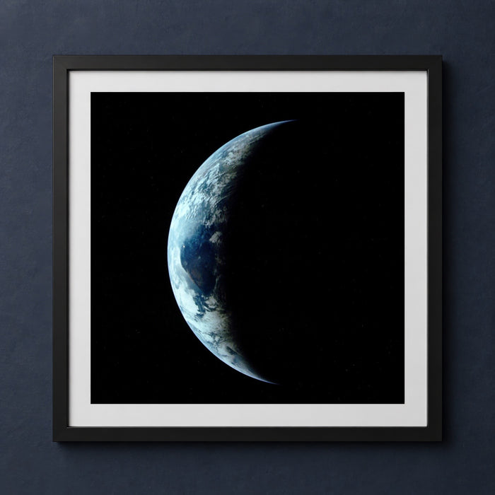 Framed print mockup — Apollo 11 Crescent Earth