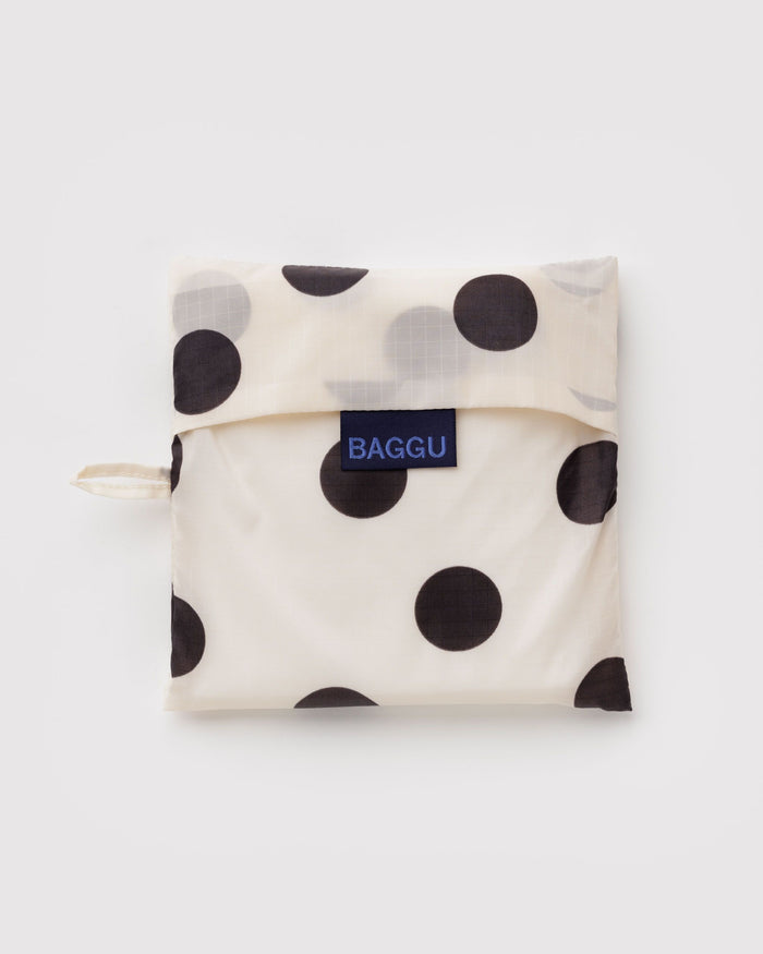 Big Baggu - Cream and Black Polka Dot