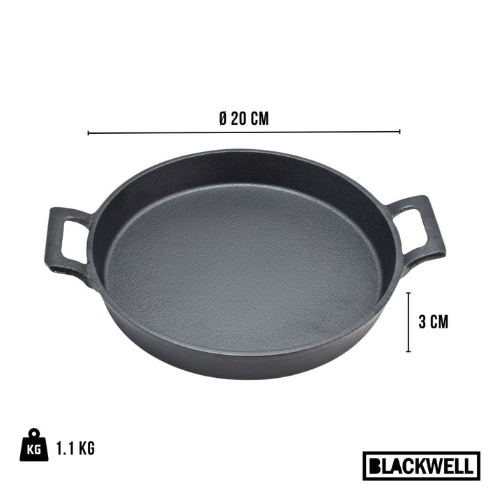 Blackwell Koekenpan met handvaten Cast Iron - Gietijzer - ø 20 cm - zonder anti-aanbaklaag
