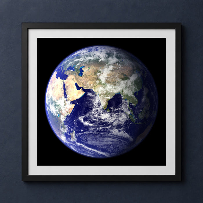 Framed print mockup — Blue Marble East