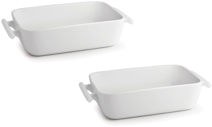 BonBistro Ovenschaal Yong Squito - Wit - 20 x 14 x 6 cm / 1.1 Liter - 2 stuks