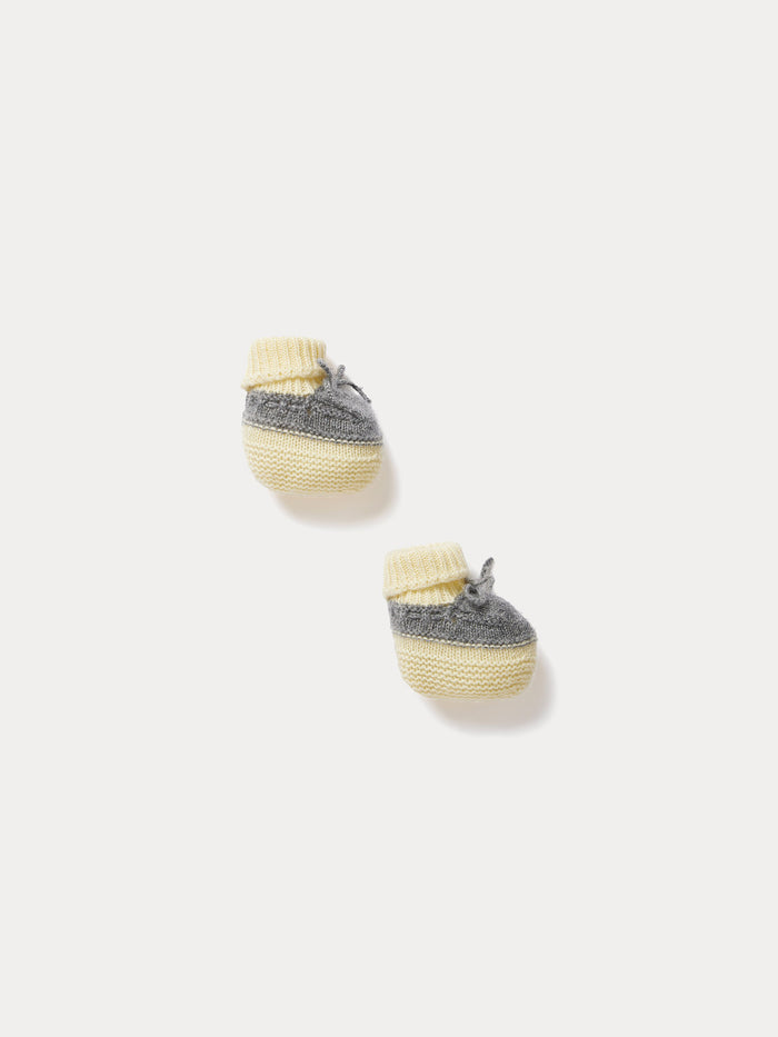 Bonpoint - Bonpoint x Guest in Residence Telse baby cashmere slippers in heather gray - view 1