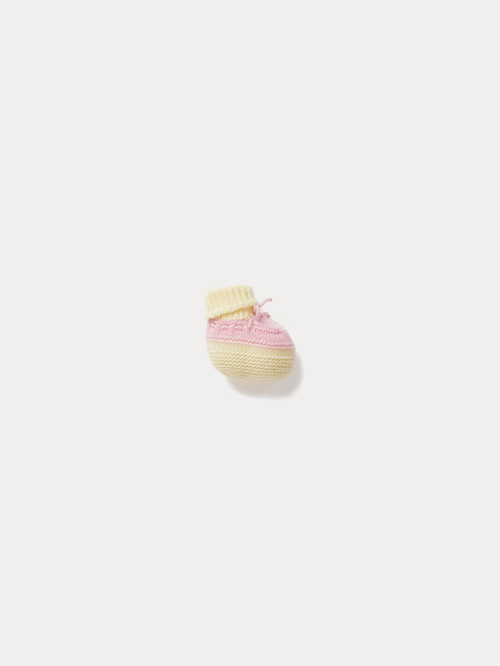 Bonpoint - Bonpoint x Guest in Residence Telse baby slippers in pink cashmere - view 2