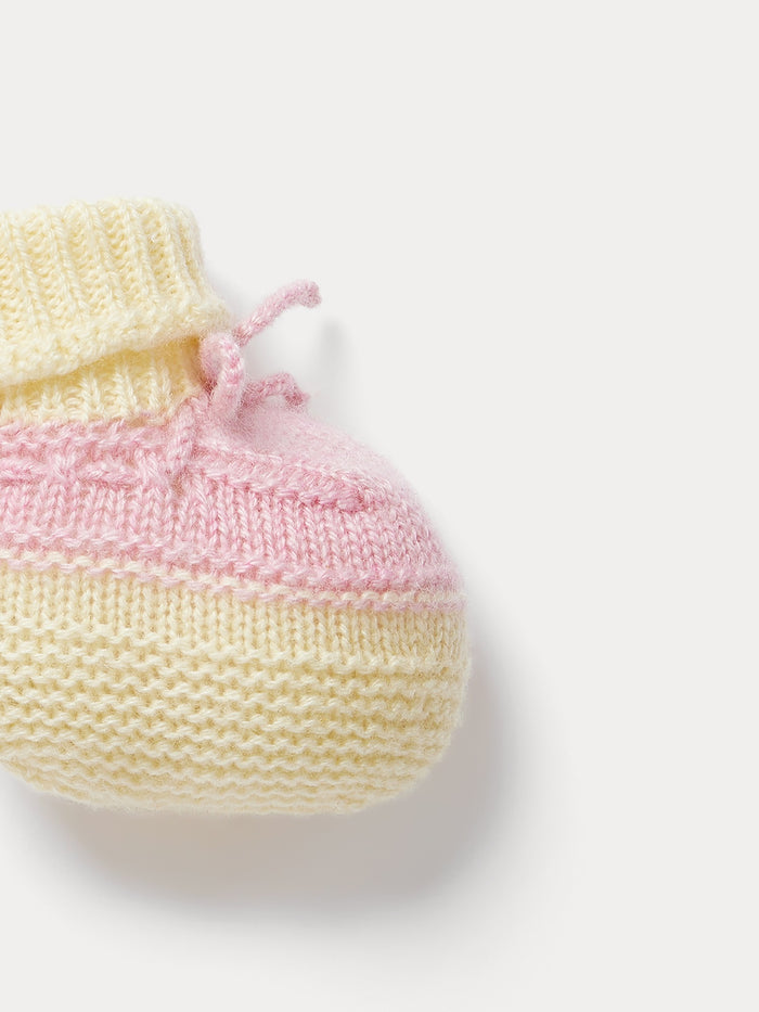 Bonpoint - Bonpoint x Guest in Residence Telse baby slippers in pink cashmere - view 3