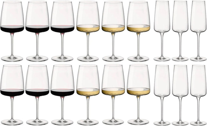 Bormioli Rocco Wijnglazen Set Nexo (Rode wijnglazen, Witte wijnglazen en Champagneglazen) - 18 delige set