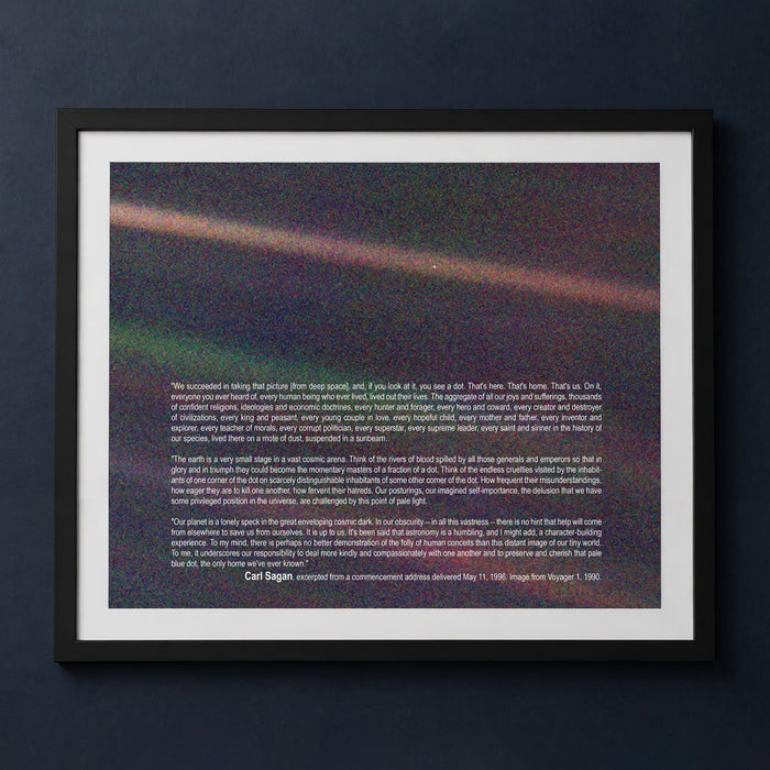 Framed print mockup — Carl Sagan Pale Blue Dot