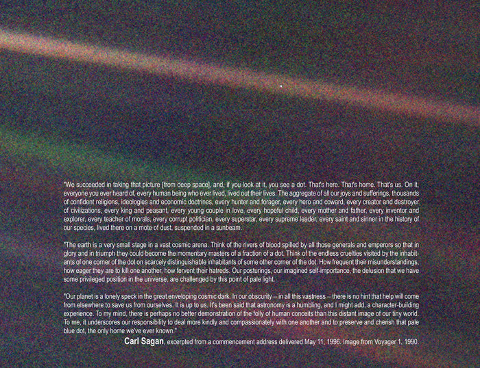 Carl Sagan Pale Blue Dot - Voyager 1 Carl Sagan Quote - high resolution space images - Sky Image Lab