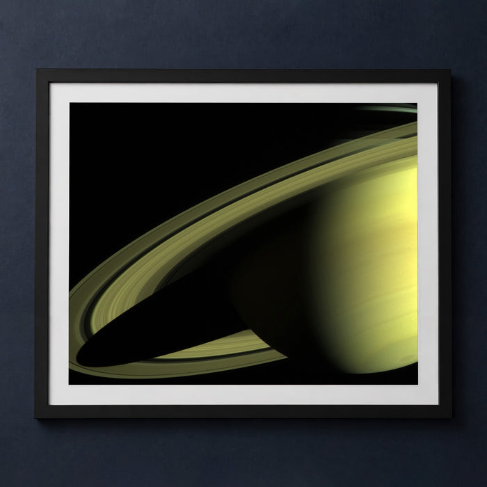 Framed print mockup — Cassini Closer Saturn