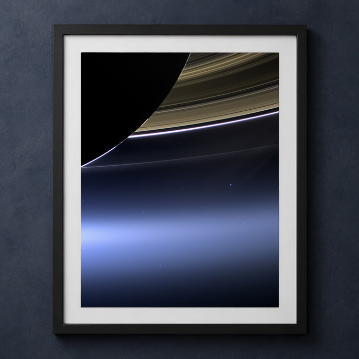 Framed print mockup — Cassini Pale Blue Dot