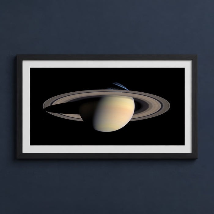 Framed print mockup — Cassini Saturn Panorama