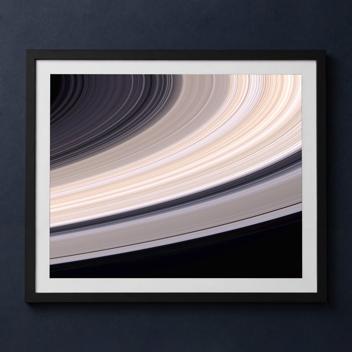 Framed print mockup — Cassini Saturn Ringscape