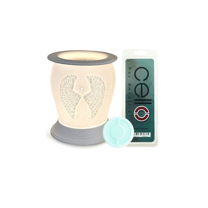 Cello - Angel Wings Electric Melt Burner with Crisp Cotton Wax Medallion
