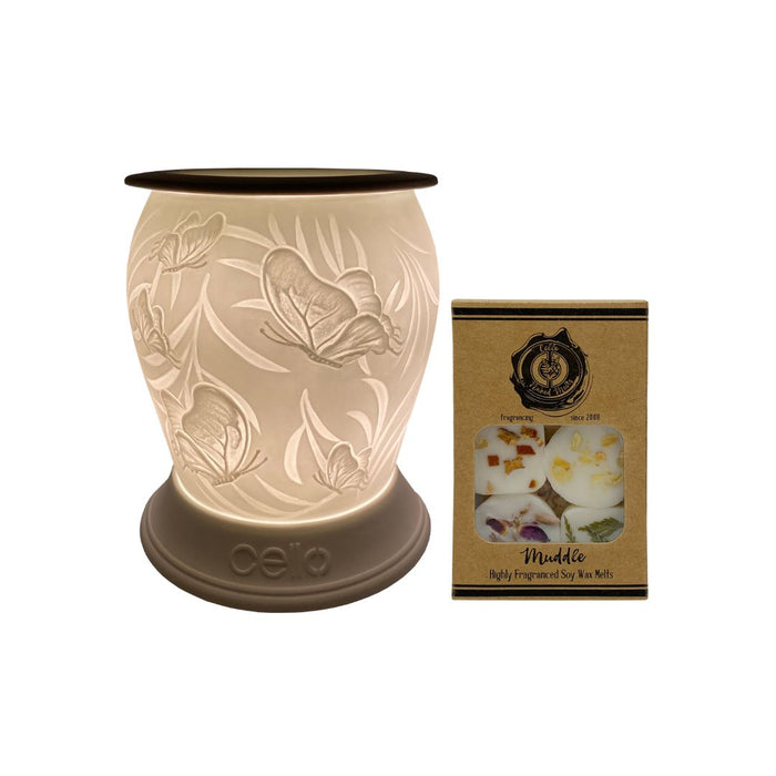 Cello - Butterfly Barrel Porcelain Electric Melt Burner with Naked Cello Melts (Muddle)