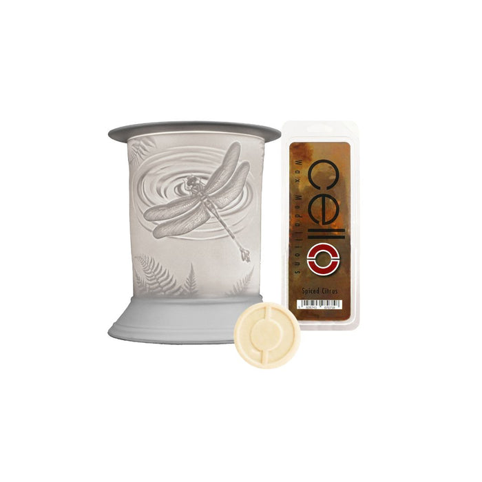 Cello - Dragonfly Electric Melt Burner with Spiced Citrus Wax Medallion