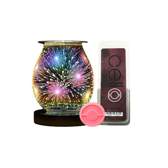 Cello - Firework Touch Electric Melt Burner with Cinnamon Spice Wax Medallion