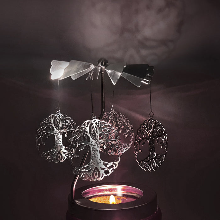 Cello - Gemstone Candle 200g with Convection Spinner - Wildflower Meadow with Rose Quartz
