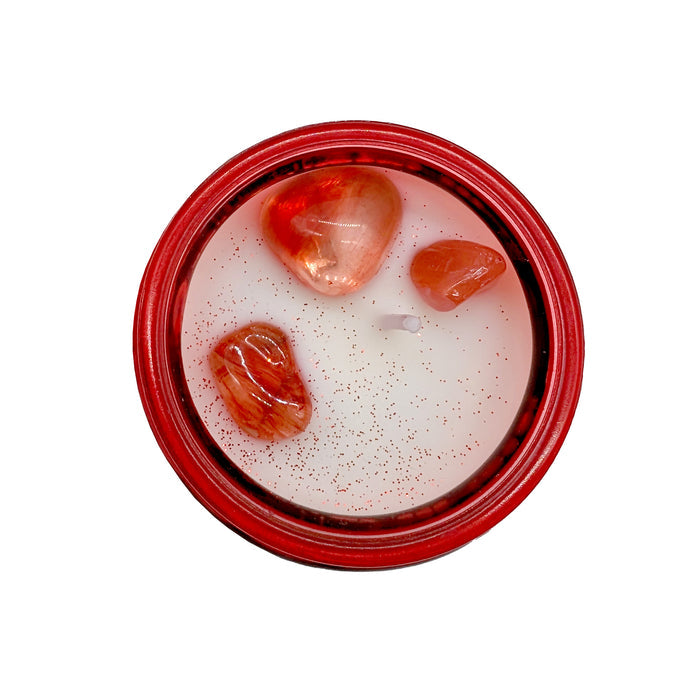 Cello - Gemstone Candle 400g with Convection Spinner - Foraged Wild Berries with Cherry Quartz