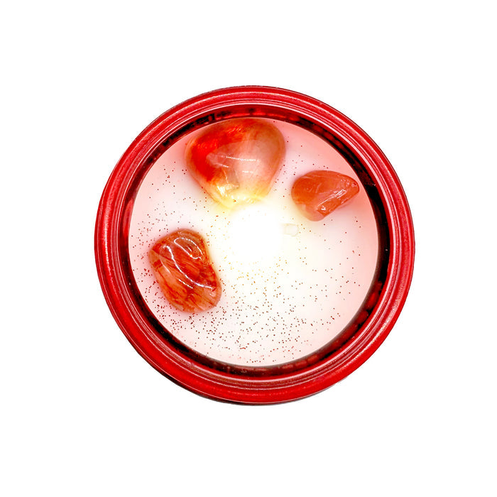 Cello - Gemstone Candle 400g with Convection Spinner - Foraged Wild Berries with Cherry Quartz
