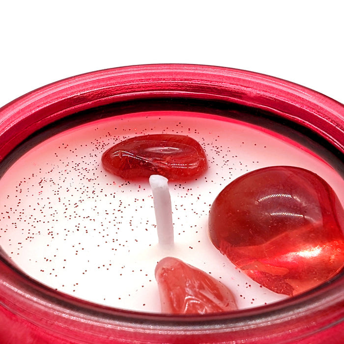 Cello - Gemstone Candle 400g with Convection Spinner - Foraged Wild Berries with Cherry Quartz