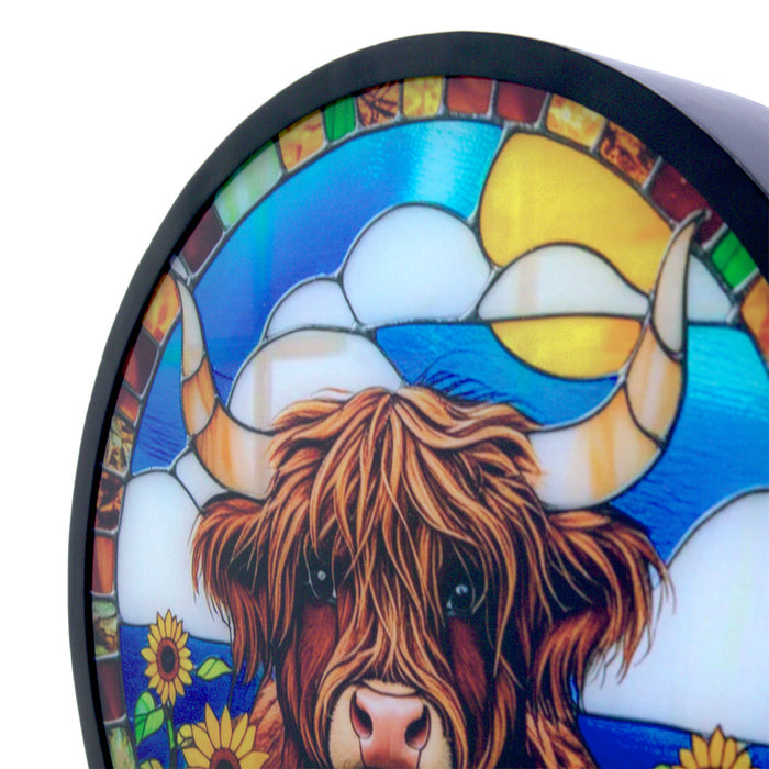 Cello - LED Round - Sunflower Highland Cow
