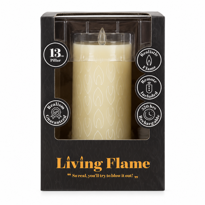 Cello - Living Flame LED Candle Pillar - 13cm