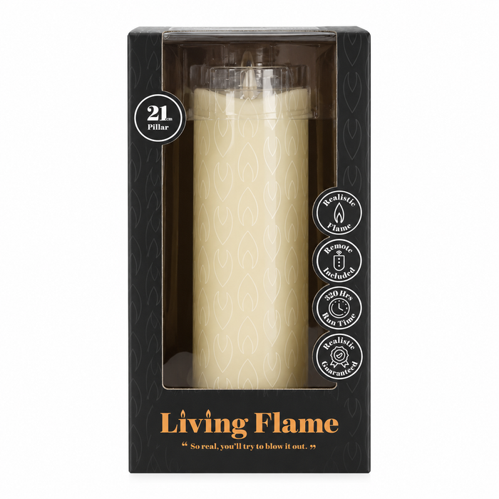 Cello - Living Flame LED Candle Pillar - 20cm