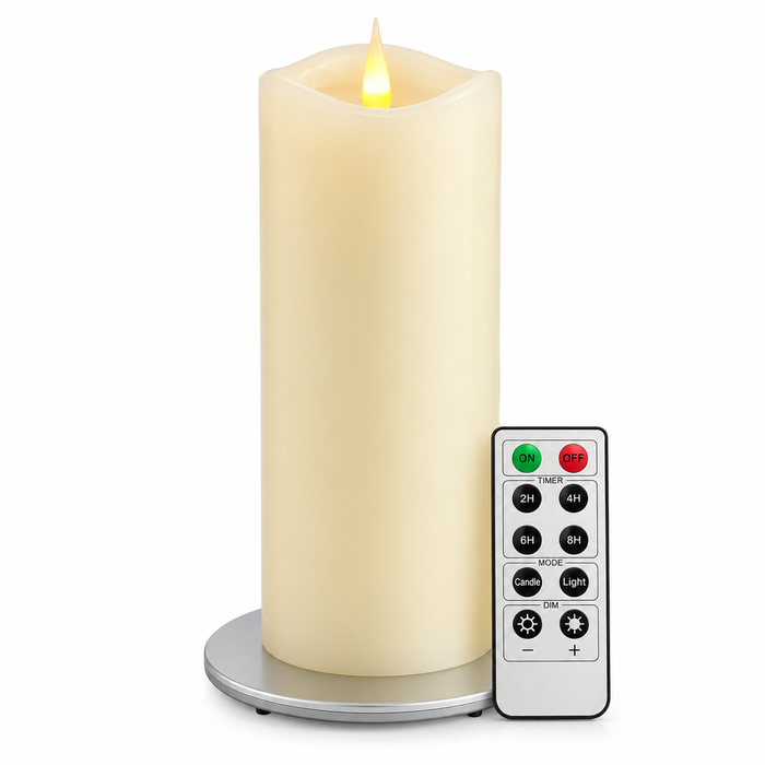 Cello - Living Flame LED Candle Pillar - 20cm