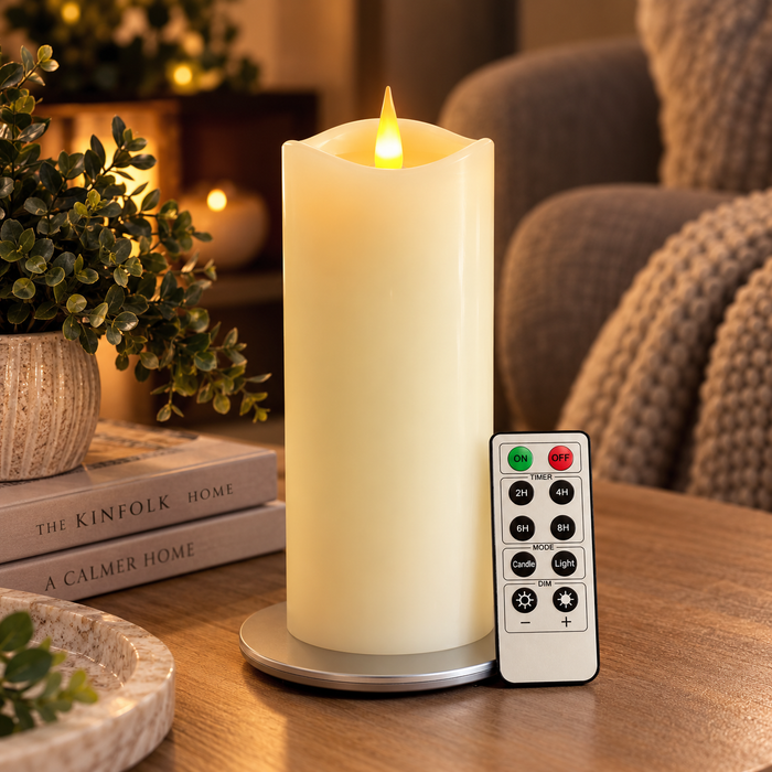 Cello - Living Flame LED Candle Pillar - 20cm