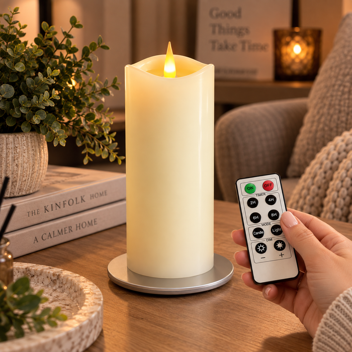 Cello - Living Flame LED Candle Pillar - 20cm