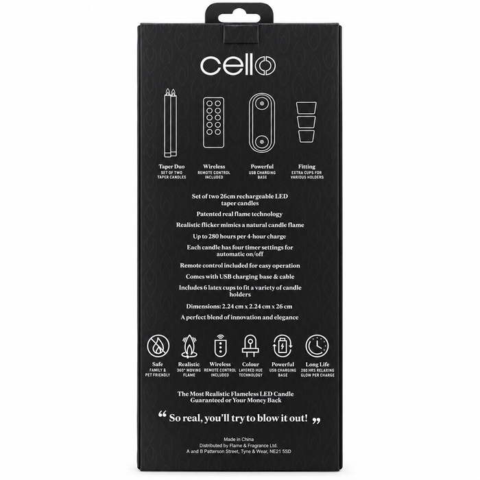 Cello - Living Flame LED Candle Taper - Set of 2