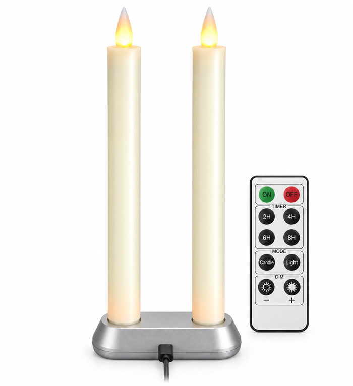 Cello - Living Flame LED Candle Taper - Set of 2