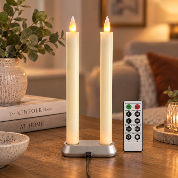 Cello - Living Flame LED Candle Taper - Set of 2