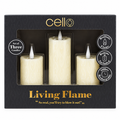 Cello - Living Flame LED Candle Tealight - Set of 3 Votives - Mixed