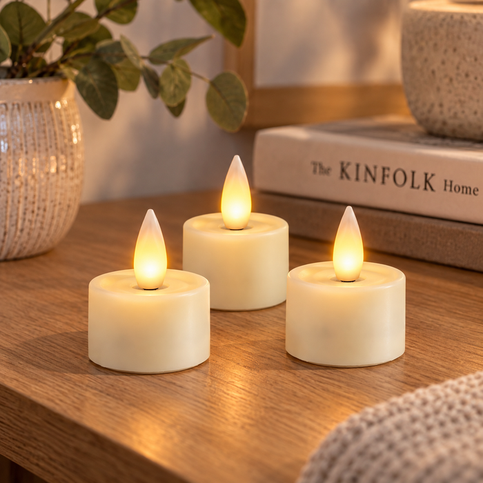 Cello - Living Flame LED Candle Tealight - Set of 3