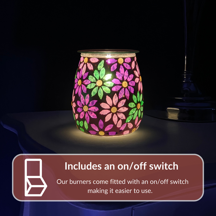 Cello - Mosaic Glass Electric Melt Burner - Pretty Petals