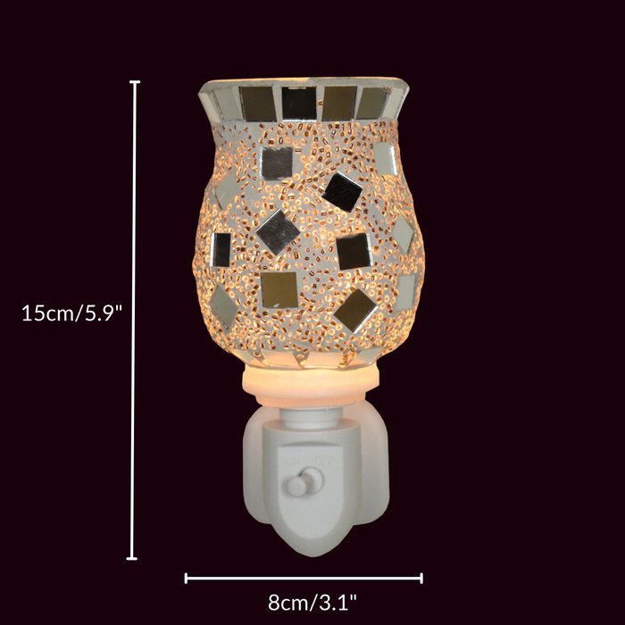 Cello - Mosaic Plug In Electric Melt Burner - Silver
