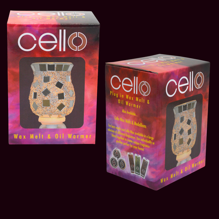Cello - Mosaic Plug In Electric Melt Burner - Silver