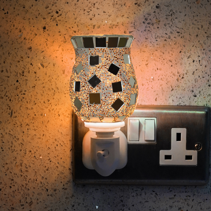 Cello - Mosaic Plug In Electric Melt Burner - Silver