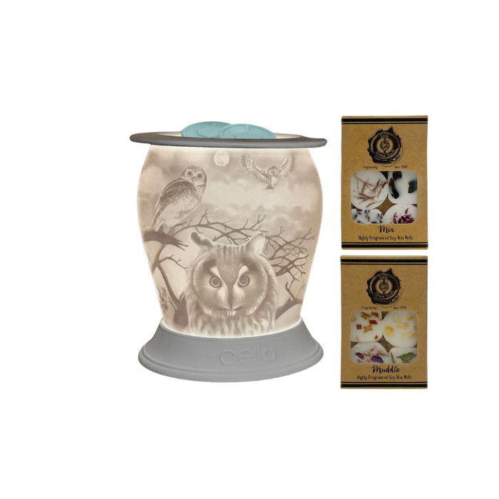 Cello - Owl Porcelain Electric Melt Burner With Naked Melts (Mix & Muddle)
