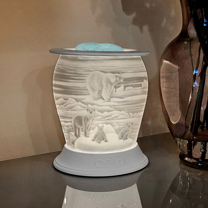 Cello - Polar Bear Porcelain Electric Melt Burner with Naked Melts (Mix & Muddle)