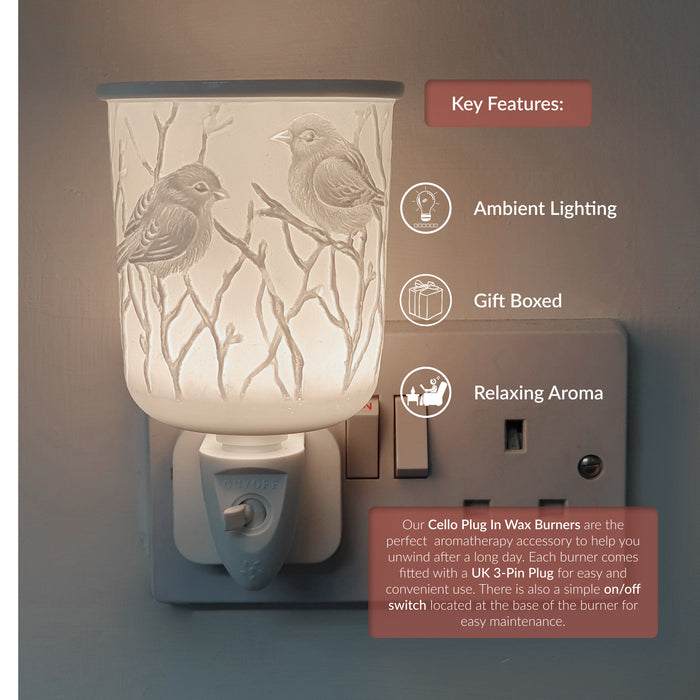 Cello - Porcelain Plug In Electric Melt Burner - Bird