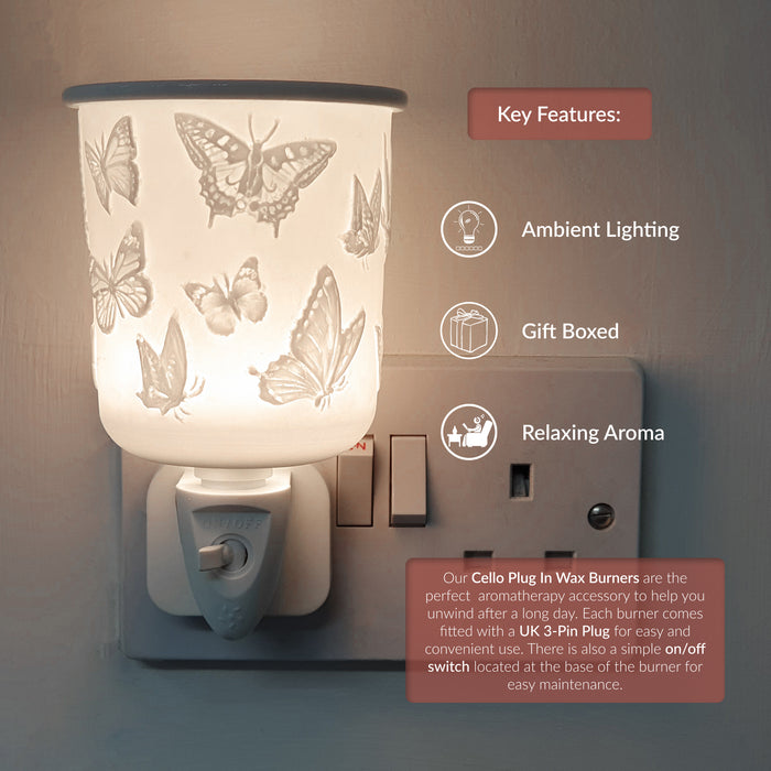 Cello - Porcelain Plug In Electric Melt Burner - Butterfly