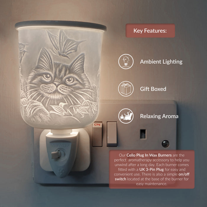 Cello - Porcelain Plug In Electric Melt Burner - Cat
