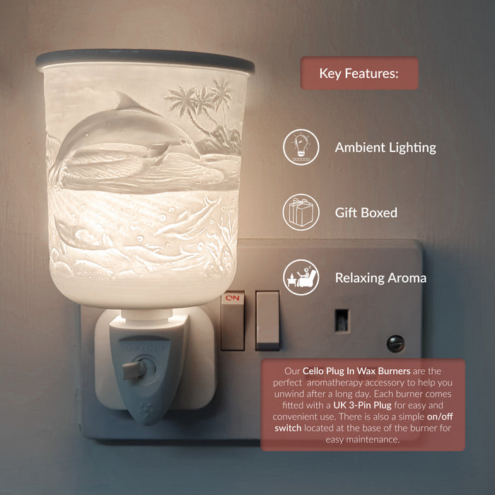 Cello - Porcelain Plug In Electric Melt Burner - Dolphin